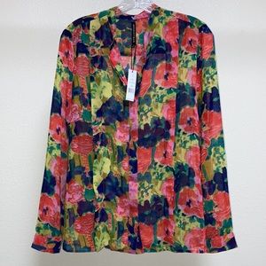 Walter Baker Abstract Floral Top